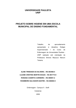 projeto sobre higiene em uma escola municipal de ensino