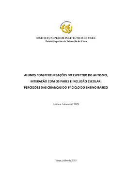 alunos com perturba&ccedil;&otilde;es do espectro do autismo, intera&ccedil;&atilde;o com os
