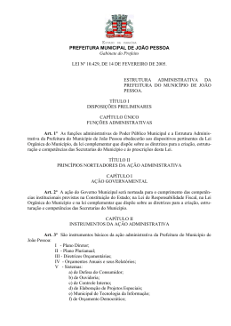 PREFEITURA MUNICIPAL DE JO&Atilde;O PESSOA Gabinete do