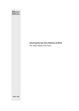 Historiografia das Artes Pl&aacute;sticas da Bahia Dra. Maria