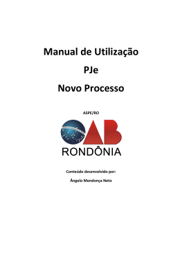 Cadastro de Processo (Peti&ccedil;&atilde;o Inicial)