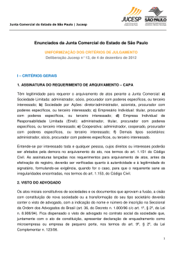 Enunciados da Junta Comercial do Estado de S&atilde;o Paulo