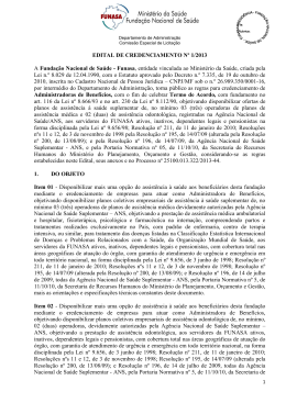 EDITAL DE CREDENCIAMENTO N&ordm; 1/2013 A Funda&ccedil;&atilde;o