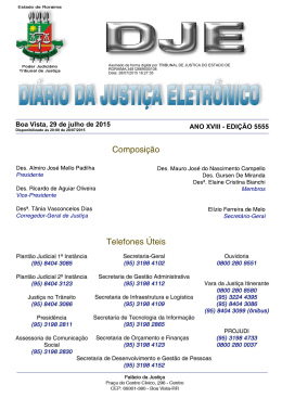 29 - Di&aacute;rio da Justi&ccedil;a Eletr&ocirc;nico - TJRR