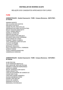 vestibular de inverno acafe relação dos candidatos