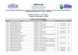 Resultado Preliminar &ndash; Prova Objetiva 1&ordf; Regional &ndash; Metropolitana