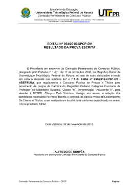 Resultado da Prova Escrita