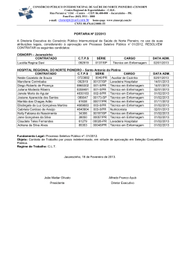 Portaria 22 - extrato admissoes e demissoes