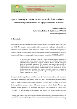 QUEM DISSE QUE LUGAR DE MULHER NÃO É NA POLÍTICA? A