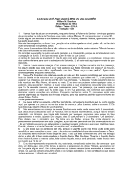 E EIS QUE EST&Aacute; AQUI QUEM &Eacute; MAIS DO QUE