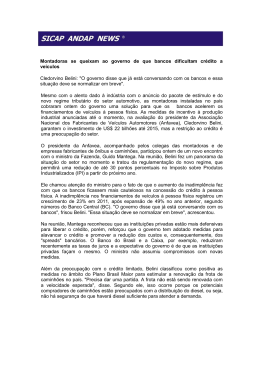 Montadoras se queixam ao governo de que bancos