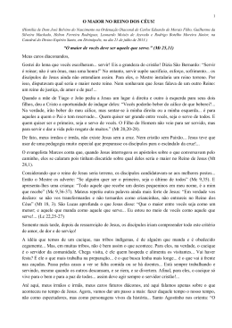 Fa&ccedil;a o da Homilia de Dom Jos&eacute; Belvino na Ordena&ccedil;&atilde;o