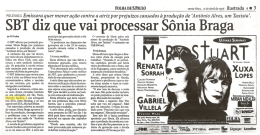 SBT diz que Vai processar S&ocirc;nia Braga