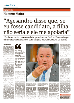 &ldquo;Agesandro disse que, se eu fosse candidato, a filha n&atilde;o seria e ele