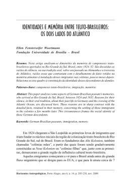 identidades e mem&oacute;ria entre teuto-brasileiros: os dois lados do