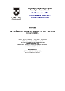 mph0909 intercâmbio estudantil e stress: os dois lados da