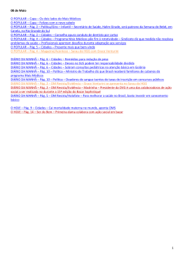 1 08 de Maio O POPULAR &ndash; Capa &ndash; Os dois lados do Mais