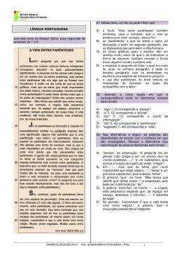 Caderno de Questões - Exames de Seleção IFAL