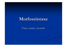 Morfossintaxe - Colégio Cor Jesu