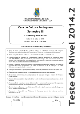 prova portuguesa iii. - CCV - Universidade Federal do Ceará