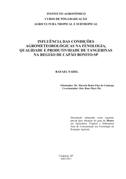 Influ&ecirc;ncia das condi&ccedil;&otilde;es agrometeorol&oacute;gicas na fenologia