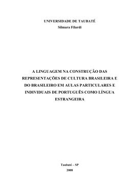 a linguagem na constru&ccedil;&atilde;o das representa&ccedil;&otilde;es de cultura brasileira