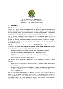 Edital Conex&atilde;o Cultura Brasil Plataformas