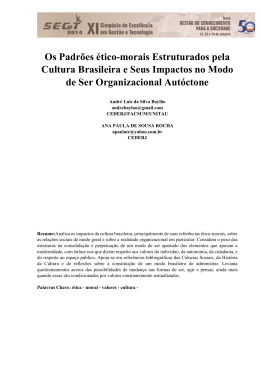 Os Padrões ético-morais Estruturados pela Cultura Brasileira e
