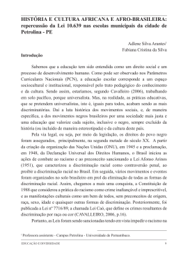 HISTÓRIA E CULTURA AFRICANA E AFRO