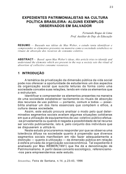 expedientes patrimonialistas na cultura pol&iacute;tica brasileira