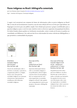 Povos ind&iacute;genas no Brasil: bibliografia comentada