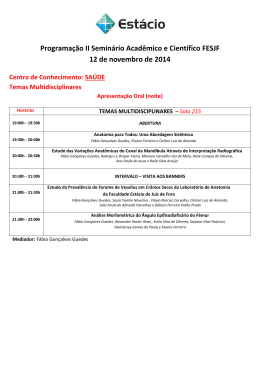 PROGRAMAÇÃO Oral noite - Universidade Estácio de Sá