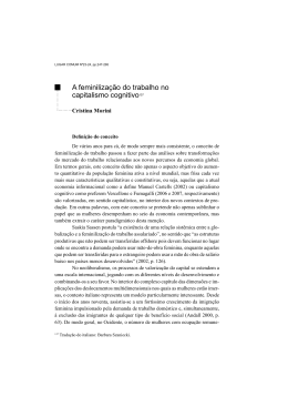 A feminiliza&ccedil;&atilde;o do trabalho no capitalismo cognitivo_completo