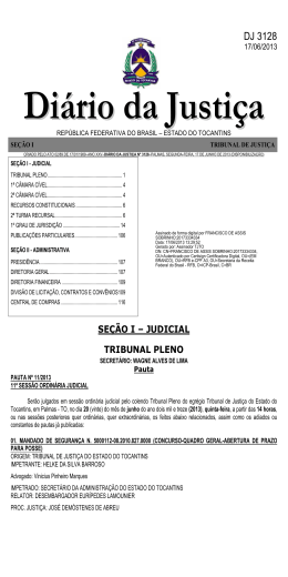 DJ 3128 - Tribunal de Justi&ccedil;a do Estado do Tocantins