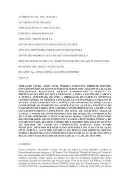 AC&Oacute;RD&Atilde;O N&deg; 120. DJE: 14.06.2013. 5a C&Acirc;MARA C&Iacute;VEL ISOLADA
