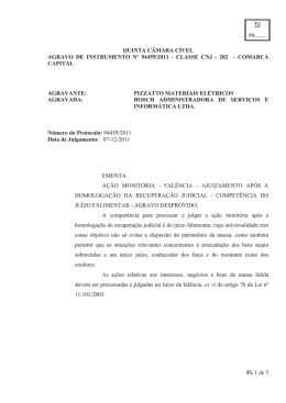 QUINTA CÂMARA CÍVEL AGRAVO DE INSTRUMENTO Nº 94459