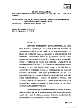 QUARTA CÂMARA cÍvEL AGRAVO DE INSTRUMENTO N