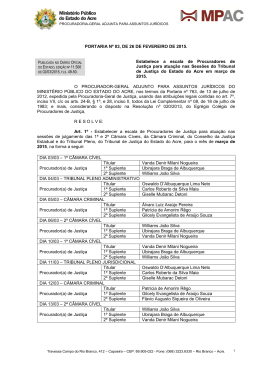 Portaria n&ordm; 003/2015 - Minist&eacute;rio P&uacute;blico do Estado do Acre