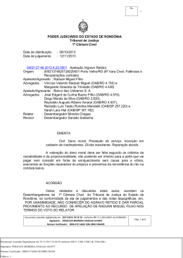 PODER JUDICIÁRIO DO ESTADO DE RONDÔNIA Tribunal de