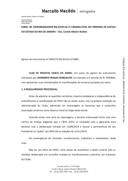 EXMO. SR. DESEMBARGADOR RELATOR DA 1&ordf; C&Acirc;MARA C&Iacute;VEL