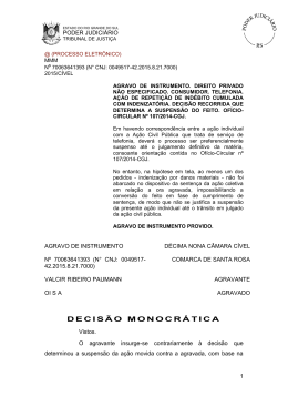 DECISÃO MONOCRÁTICA - Tribunal de Justiça do Estado do Rio