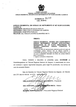 AC&Oacute;RD&Atilde;O N&deg; g &Eacute; TU (513. 0521113) - Tribunal Regional Eleitoral