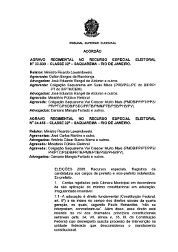 AC&Oacute;RD&Atilde;O AGRAVO REGIMENTAL NO RECURSO ESPECIAL