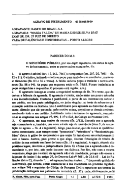Pareceres No Civel Agravo de instrumento Por