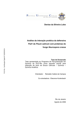 Denise da Silveira Lobo An&aacute;lise da intera&ccedil;&atilde;o prot&eacute;ica da