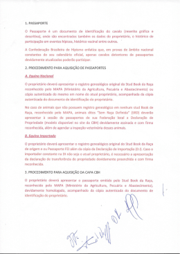 1. PASSAPORTE O Passaporte é um documento de identificação do