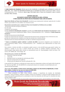 * Como os estudantes podem solicitar a carteira da UGES