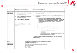 Documentos para adesão à ViaCTT