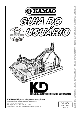 Guia do Usuário/Catálogo Peças KD 132/152/172