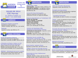 Agenda Cidad&atilde; - Programa&ccedil;&atilde;o de julho